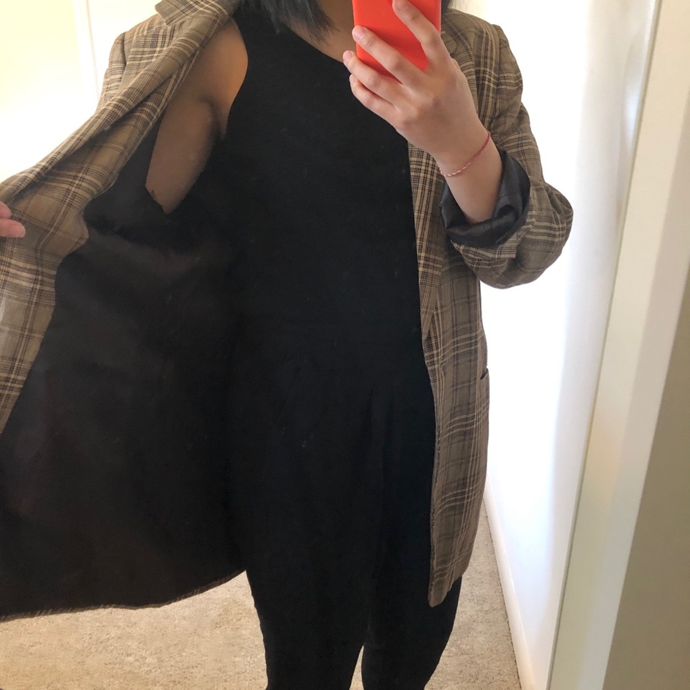 Vintage Linen Oversized Plaid Blazer - Picture 5 of 8